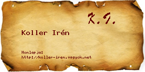 Koller Irén névjegykártya
